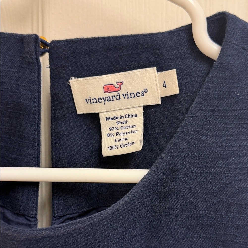 Vineyard Vines Navy and Cream Striped Mini Dress - Picture 2 of 7